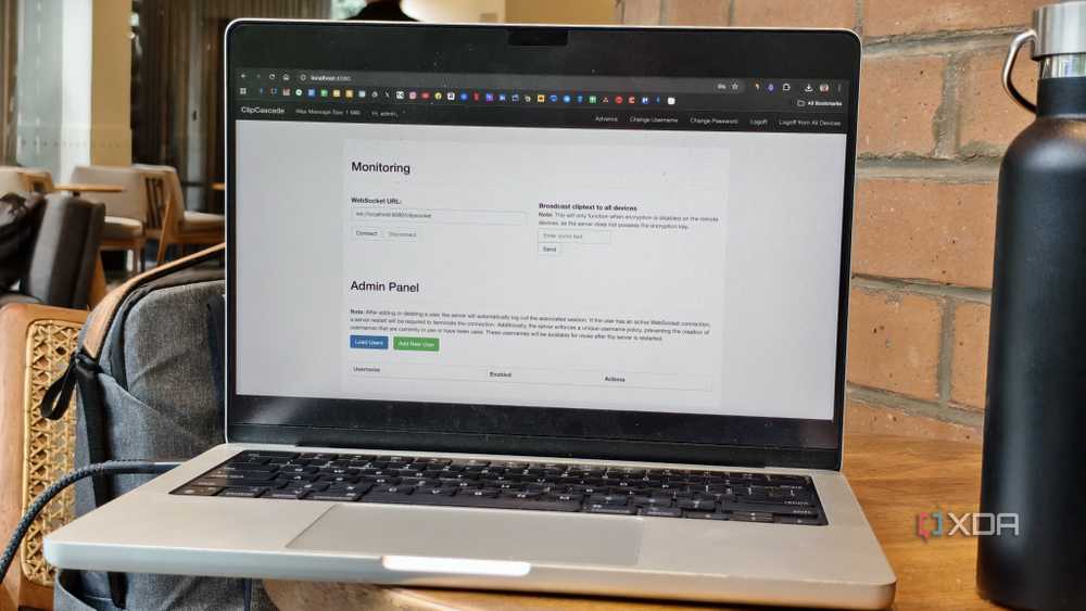 Интерфейс утилиты ClipCascade с поддержкой Docker