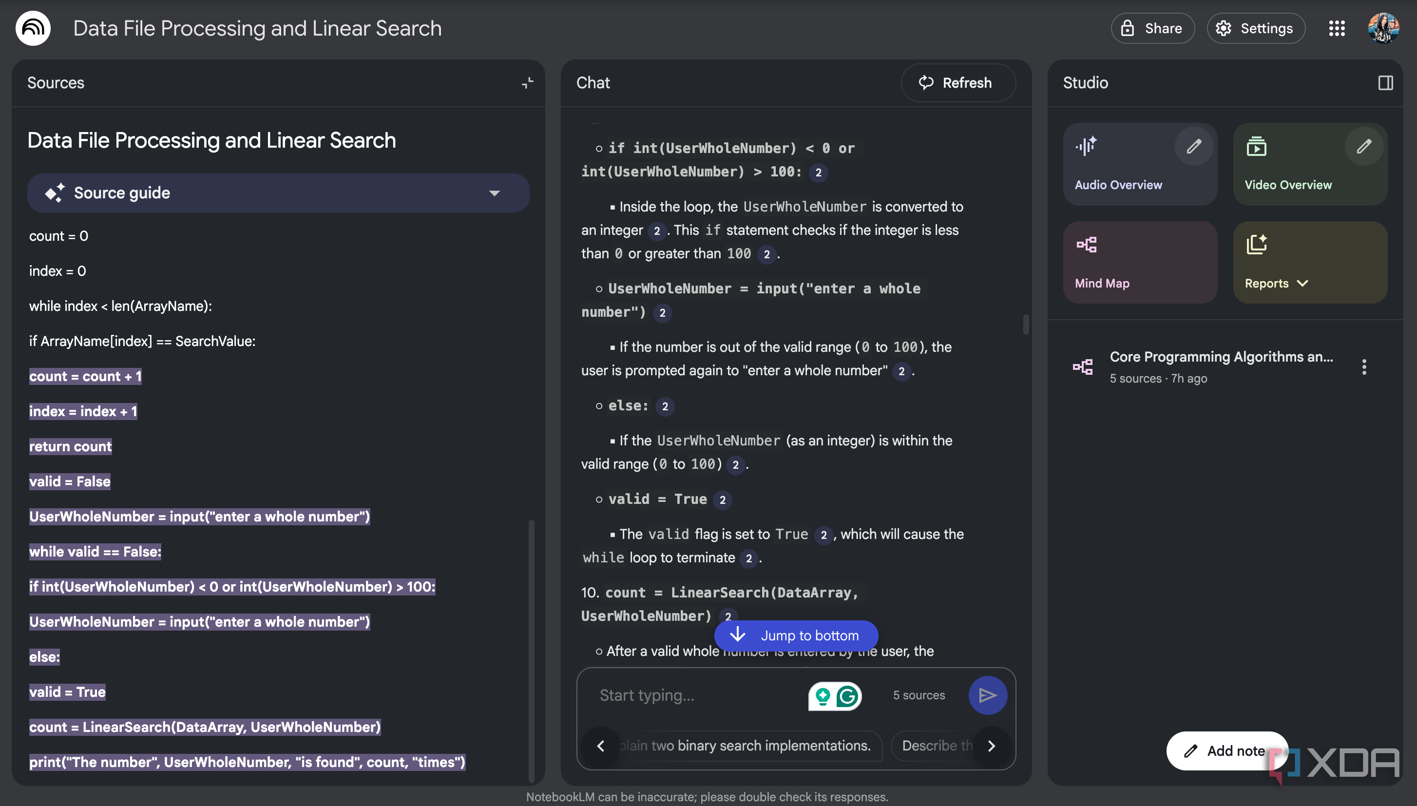 code breakdown by NotebookLM