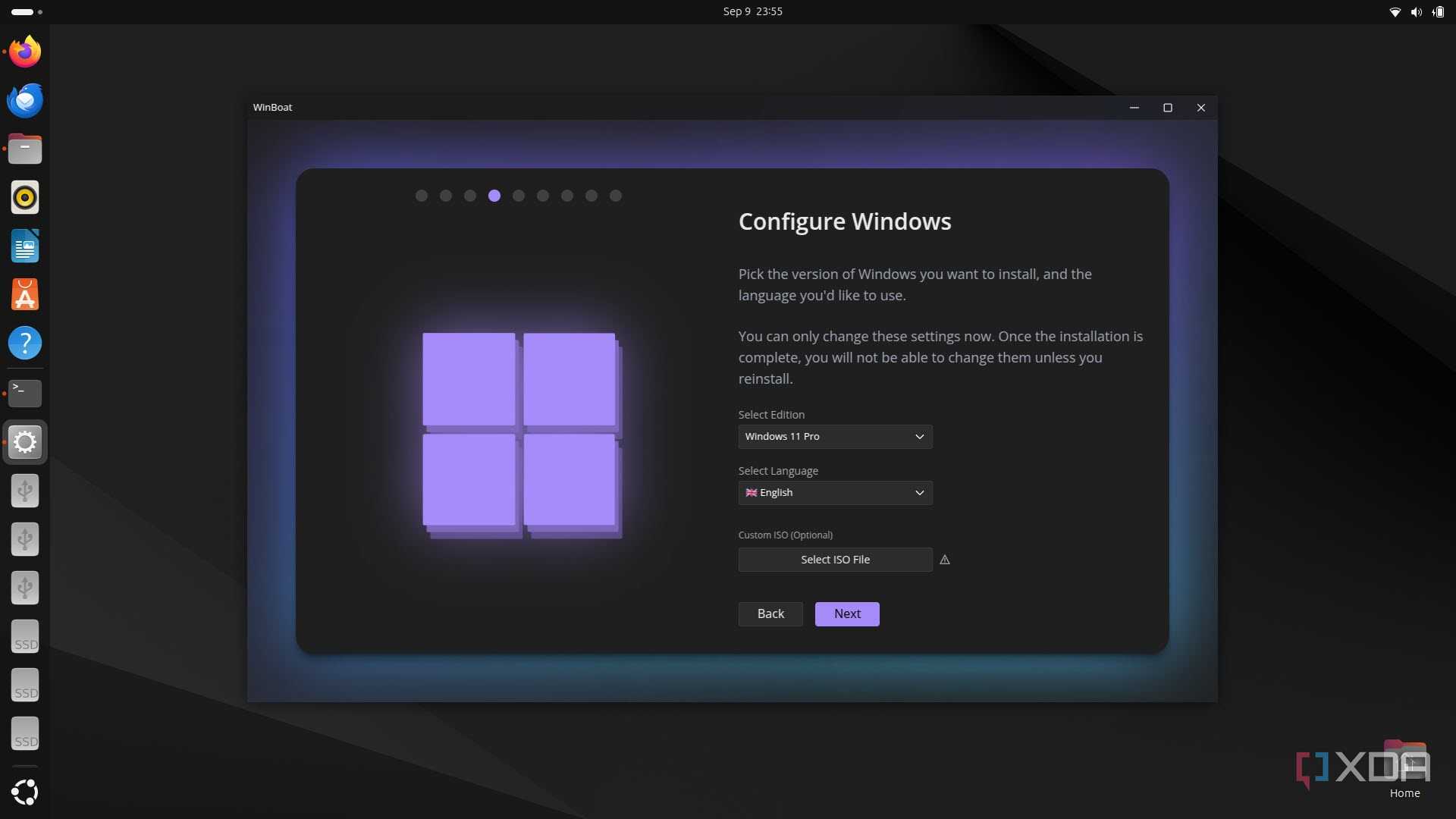 Configuring Windows on WinBoat