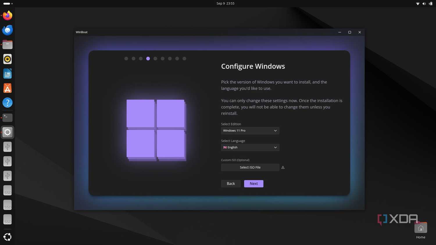 Configuring Windows on WinBoat