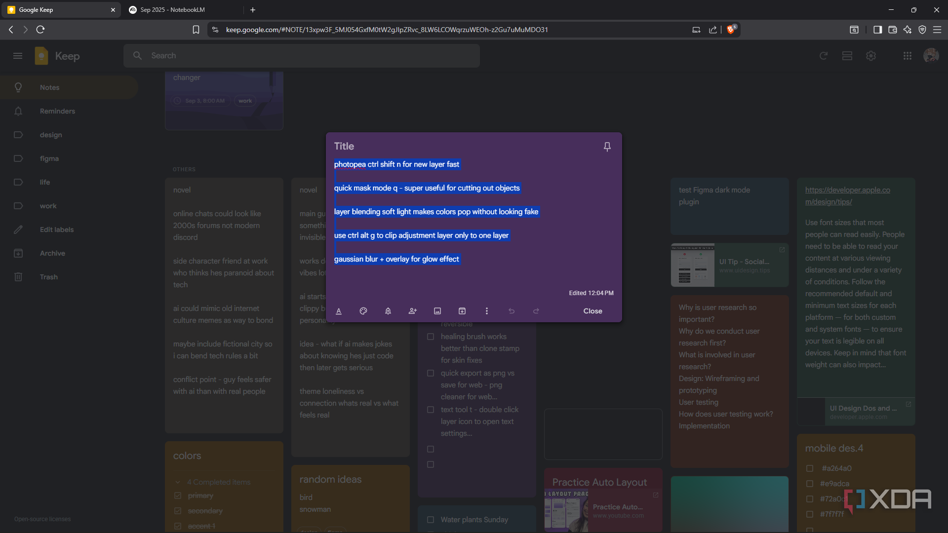 Copying text from Google Keep note-2