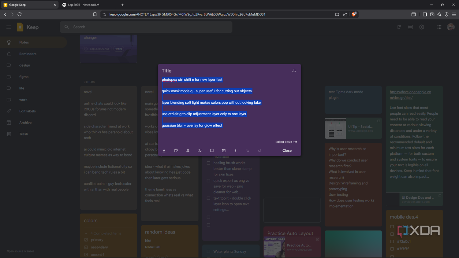 Copying text from Google Keep note-2
