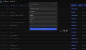 Create new transaction Budget Board