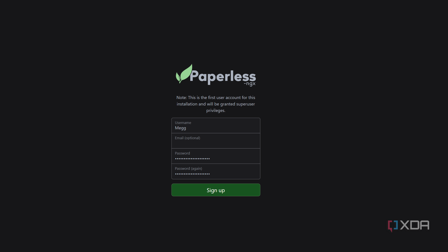 creating paperless-ngx account