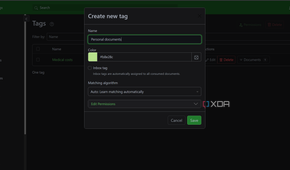 creating tag in paperless-ngx