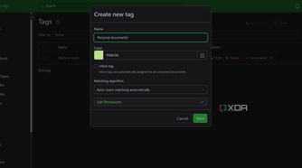 creating tag in paperless-ngx