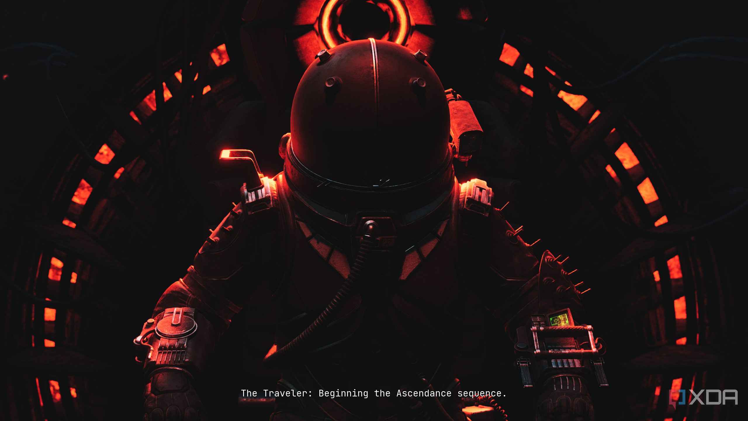 The Traveler sitting in the Ascendance machine in Cronos: The New Dawn.
