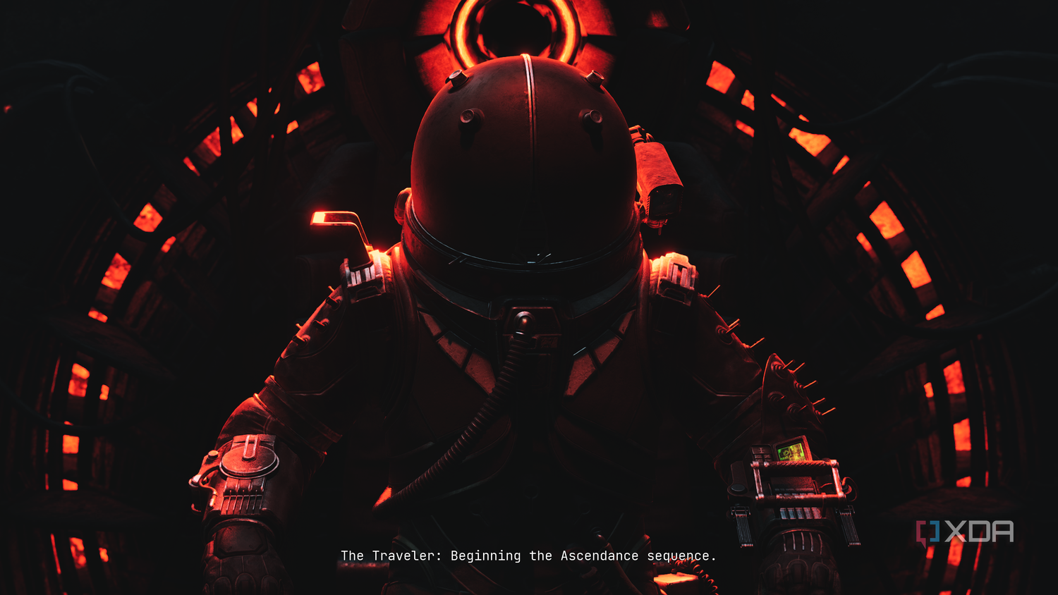 The Traveler sitting in the Ascendance machine in Cronos: The New Dawn.