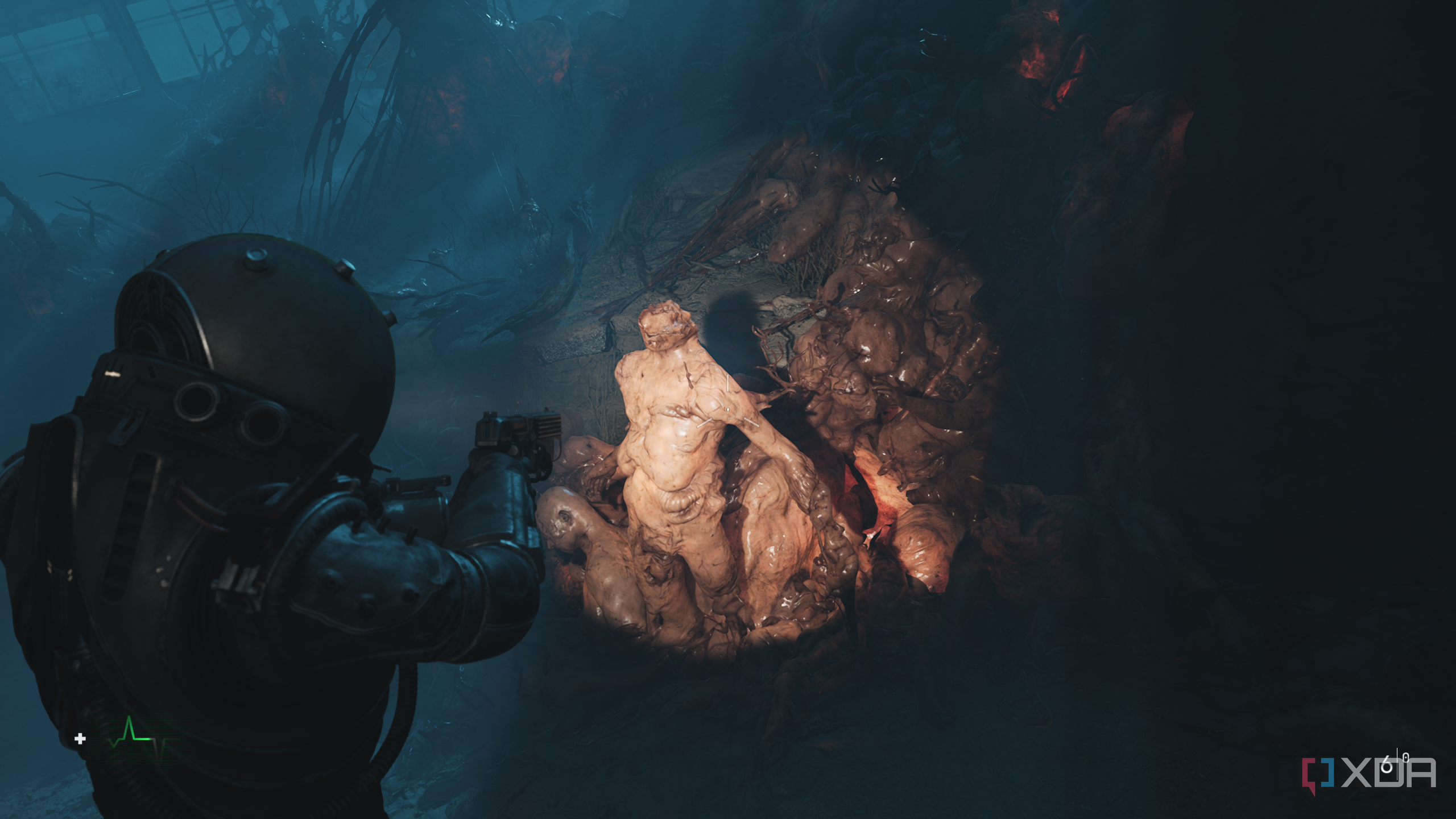 The Traveler illuminating an Orphan nest in Cronos: The New Dawn.