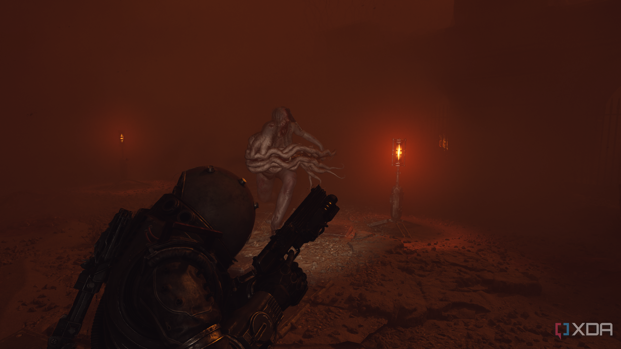 An enemy running towards The Traveler in Cronos: The New Dawn.