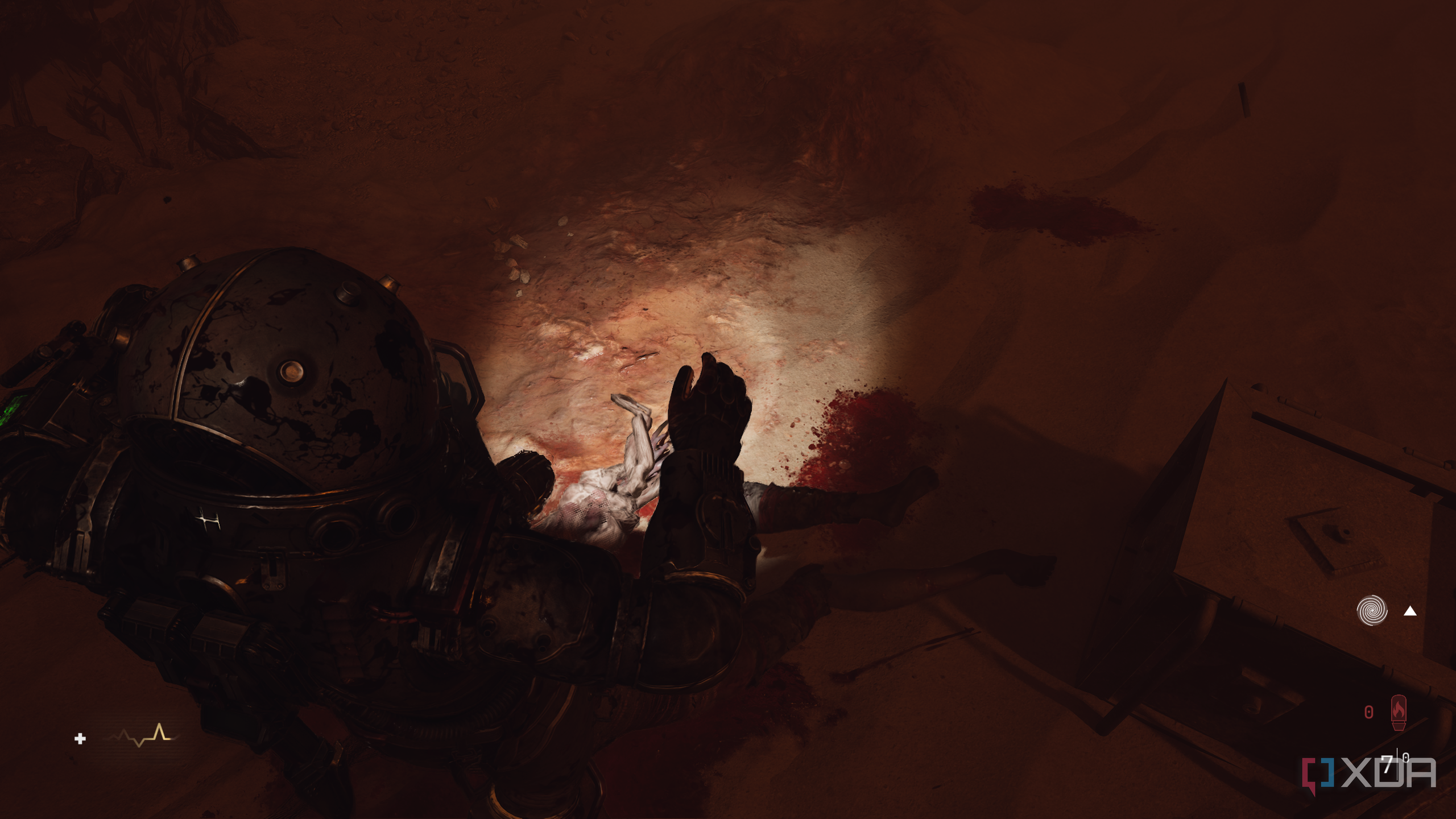 The Traveler stomping an enemy in Cronos: The New Dawn.
