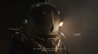 The Traveler and her flashlight in Cronos: The New Dawn.