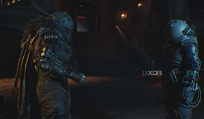 The Traveler and The Warden talking in Cronos: The New Dawn.