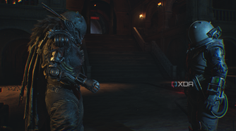 The Traveler and The Warden talking in Cronos: The New Dawn.
