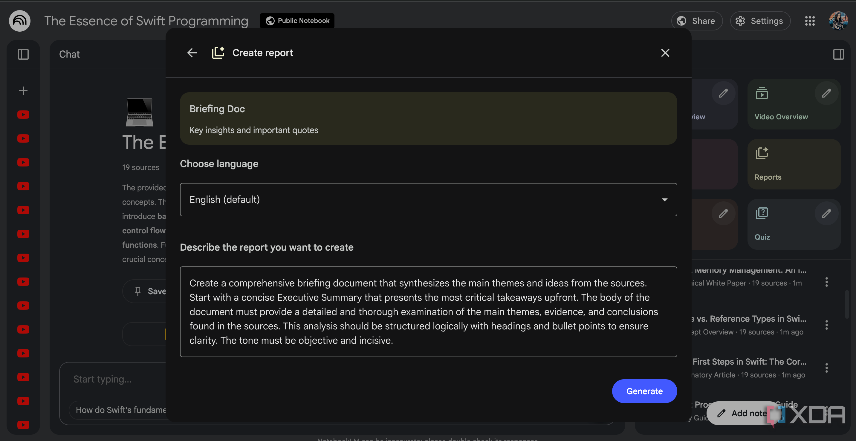 Customizing Briefing Doc in NotebookLM