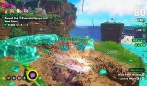 A screenshot of Emerald Rush gameplay from Donkey Kong Bananza DK Island DLC