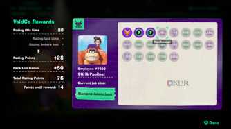 A screenshot of Emerald Rush rewards screen from Donkey Kong Bananza DK Island DLC