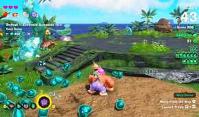 A screenshot of Emerald Rush gameplay from Donkey Kong Bananza DK Island DLC