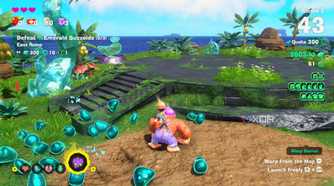 A screenshot of Emerald Rush gameplay from Donkey Kong Bananza DK Island DLC