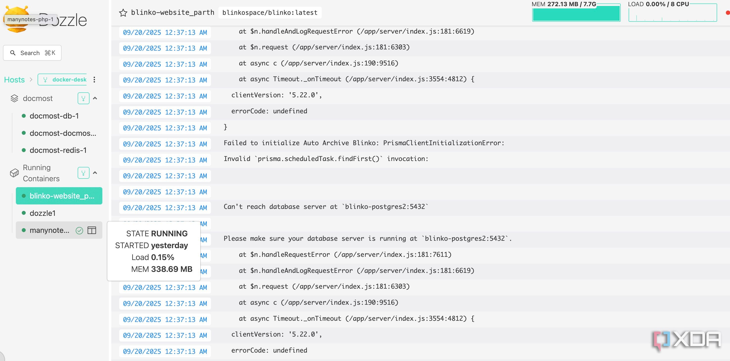 Dozzle is the perfect self-hosted container monitoring and logging tool