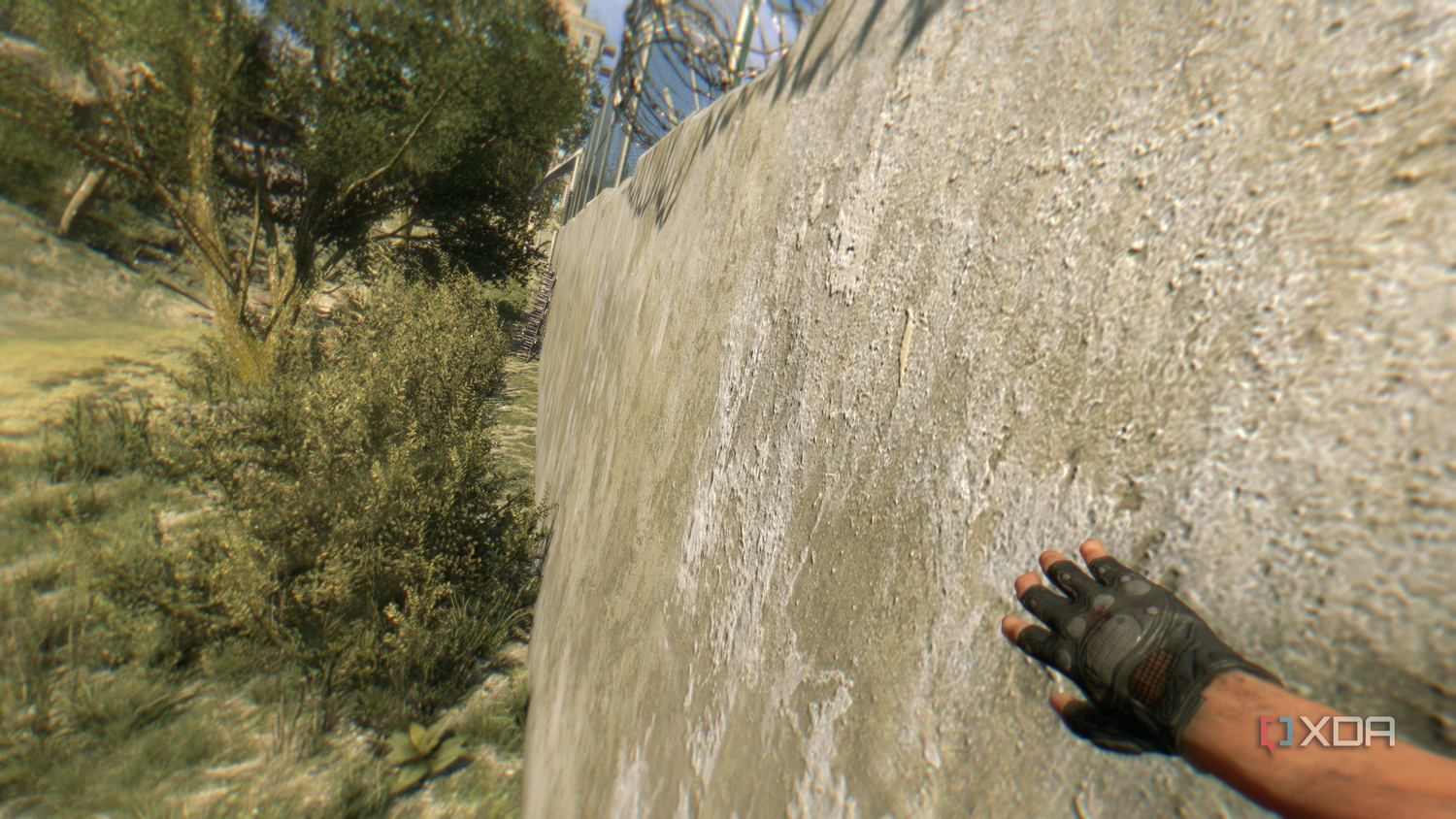 Running along a wall in Dying Light.