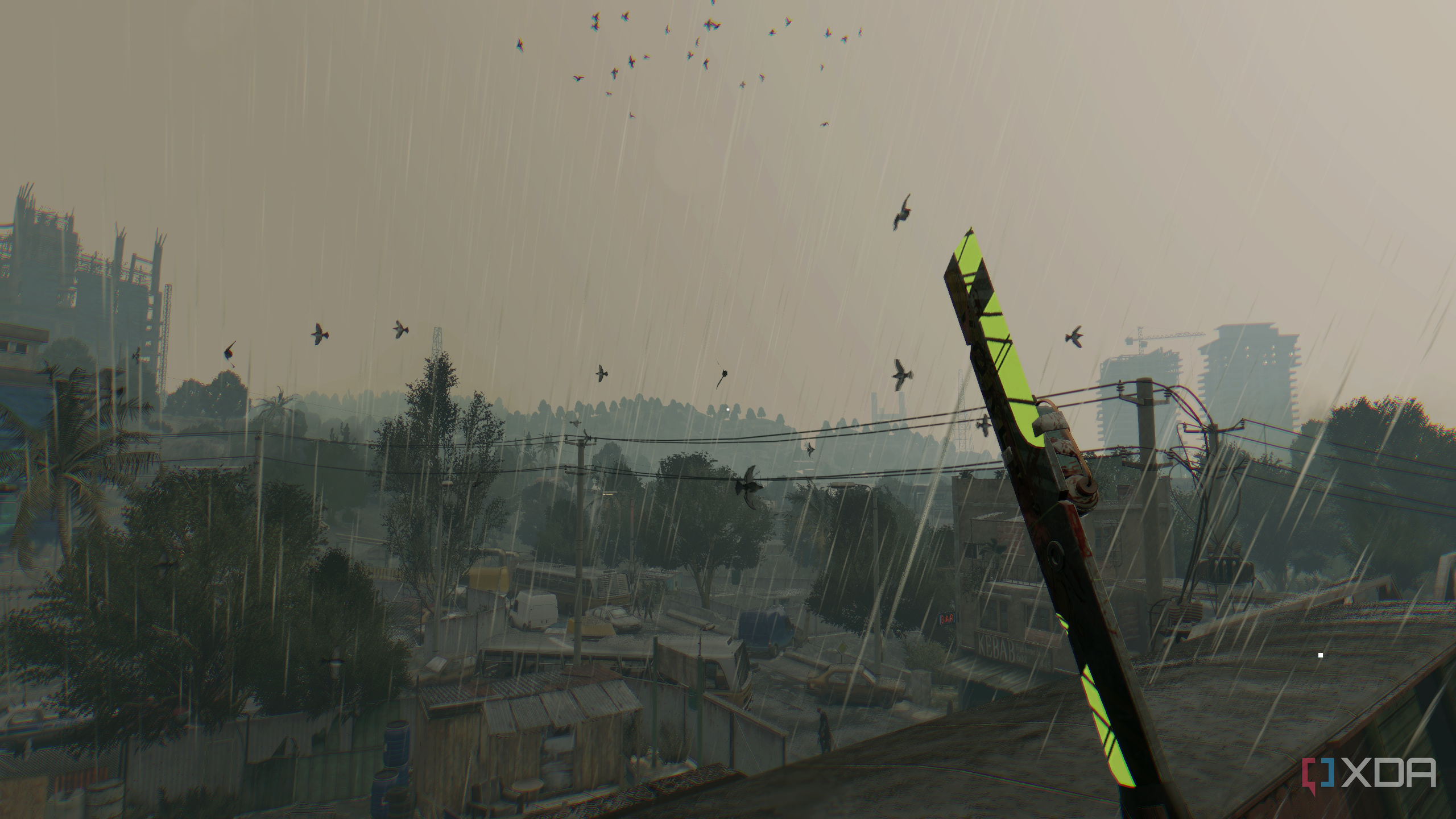 Holding the Korek Machete in Dying Light.