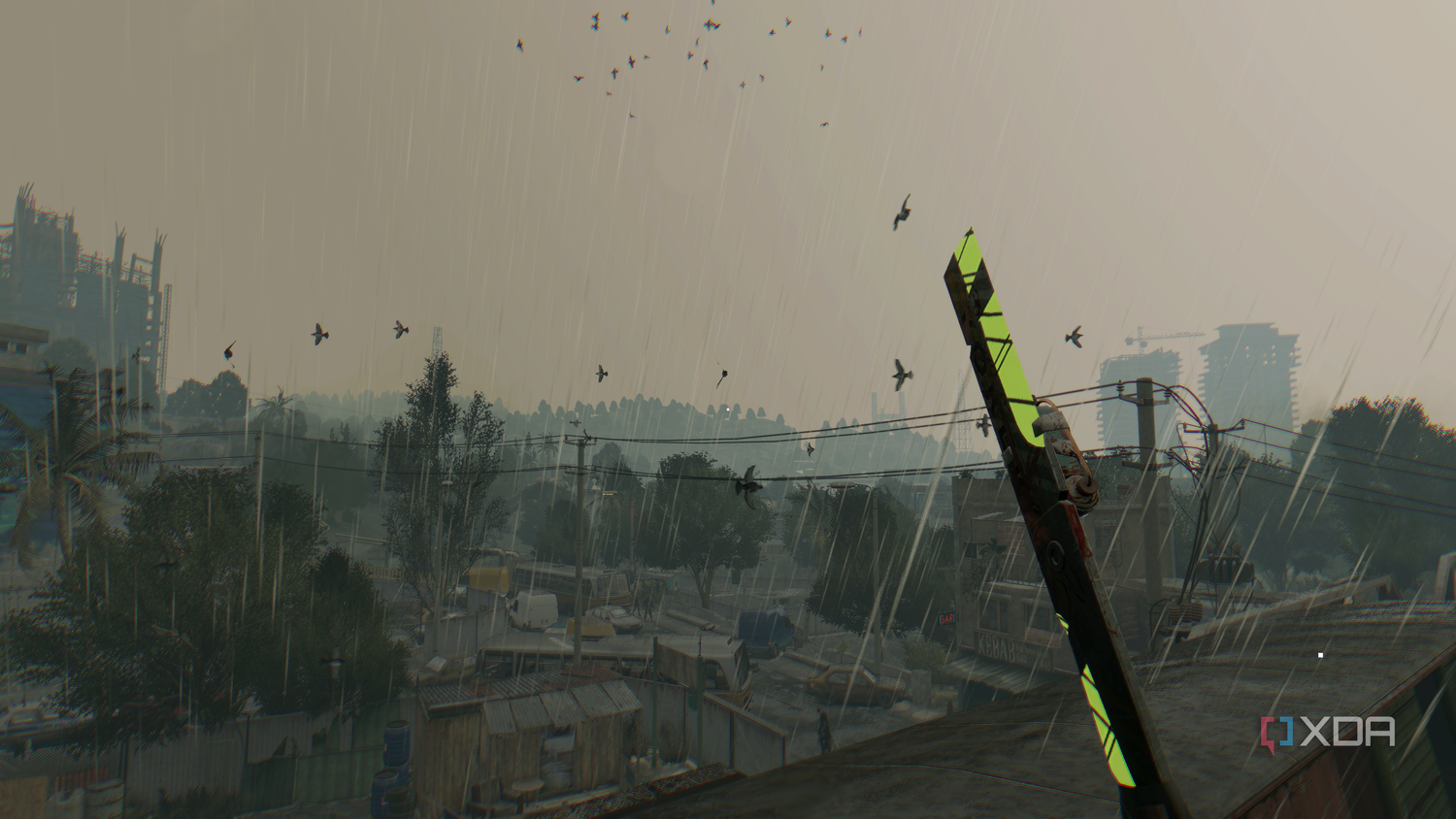 Holding the Korek Machete in Dying Light.