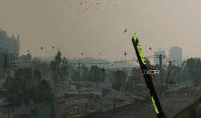 Holding the Korek Machete in Dying Light.