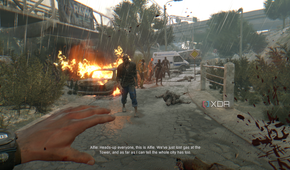 Zombies in the rain during daytime in Dying Light.