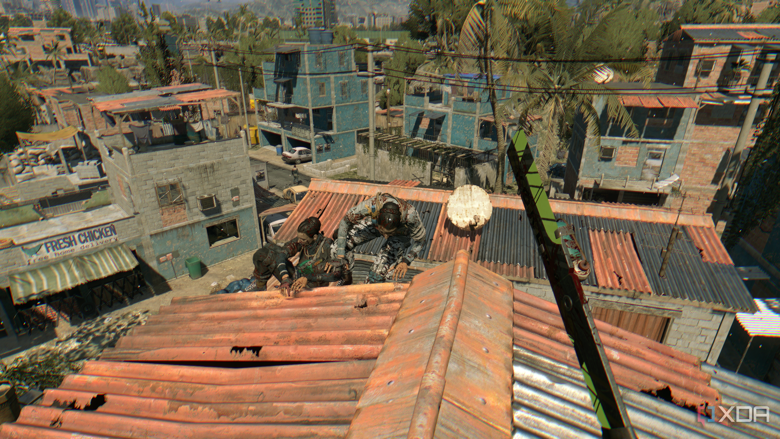 Virals climbing up towards the player in Dying Light.