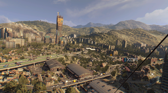 An aerial view of Harran in Dying Light.
