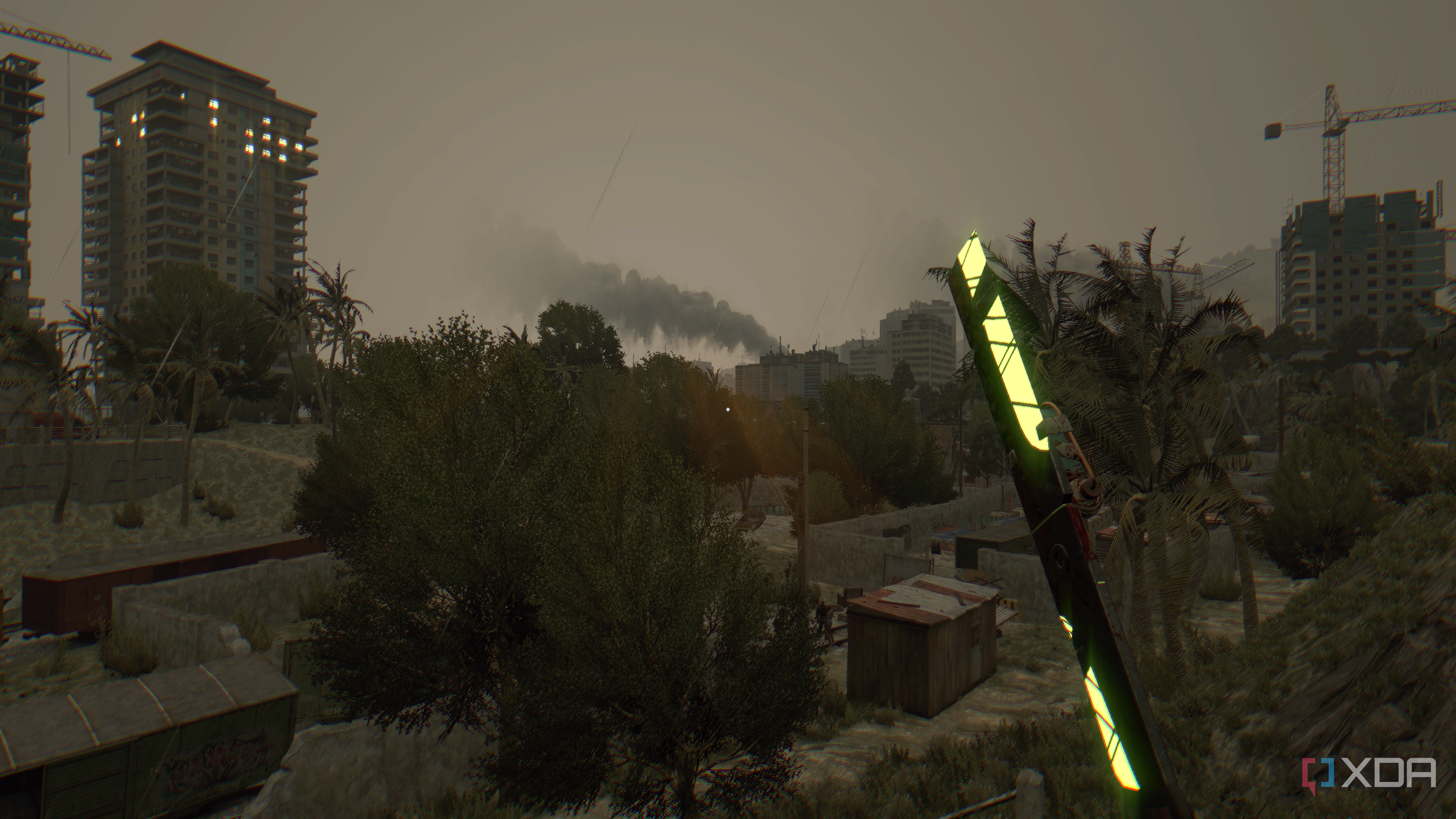 The Korek Machete shining at night in Dying Light.