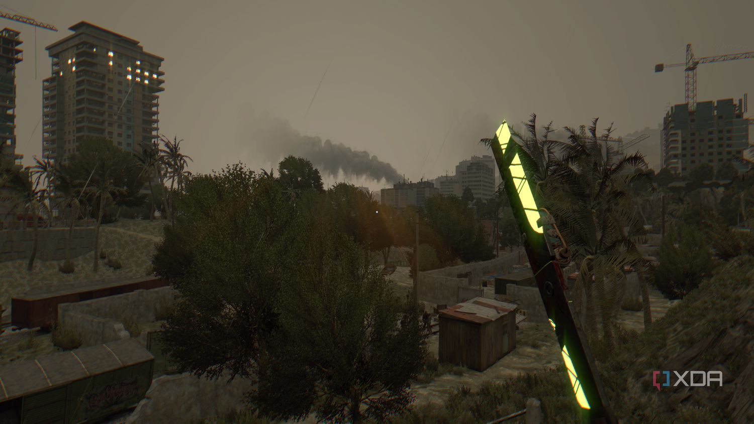 The Korek Machete shining at night in Dying Light.