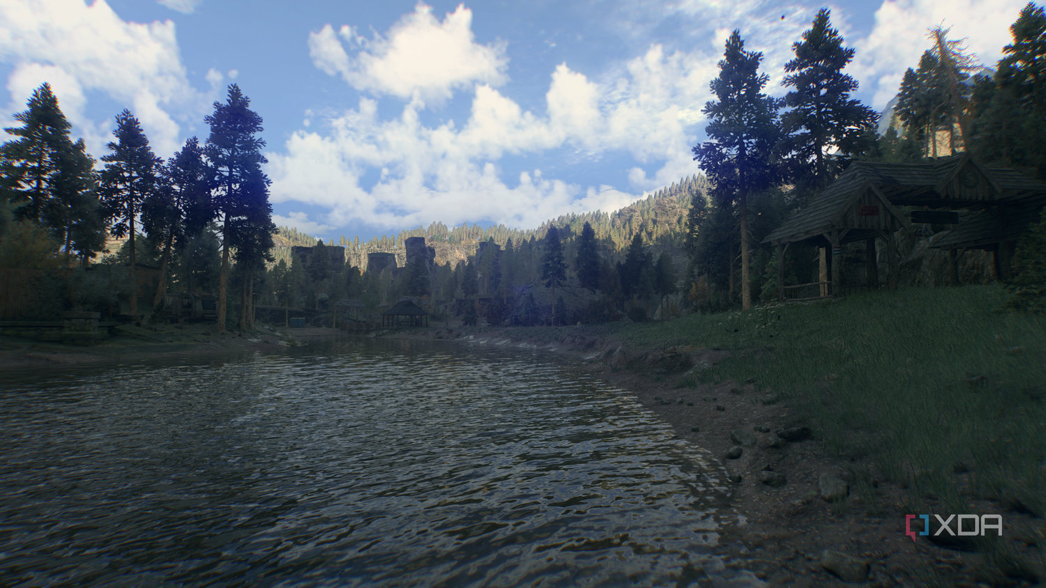 A stream in the national park of Castor Woods in Dying Light: The Beast.