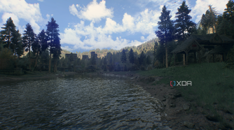 A stream in the national park of Castor Woods in Dying Light: The Beast.