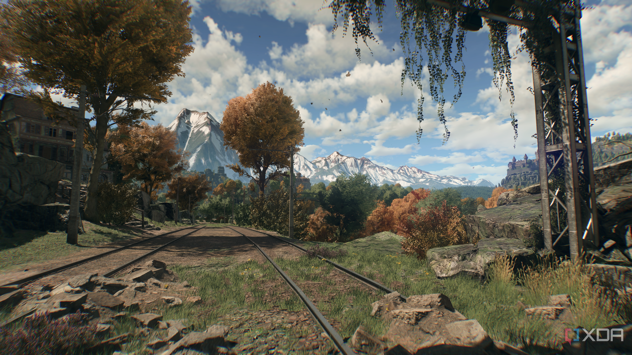 Train tracks in Castor Woods in Dying Light: The Beast.