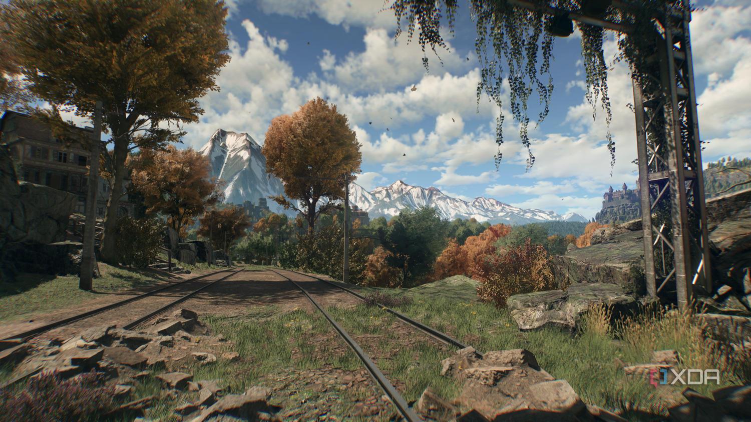 Train tracks in Castor Woods in Dying Light: The Beast.