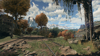 Train tracks in Castor Woods in Dying Light: The Beast.