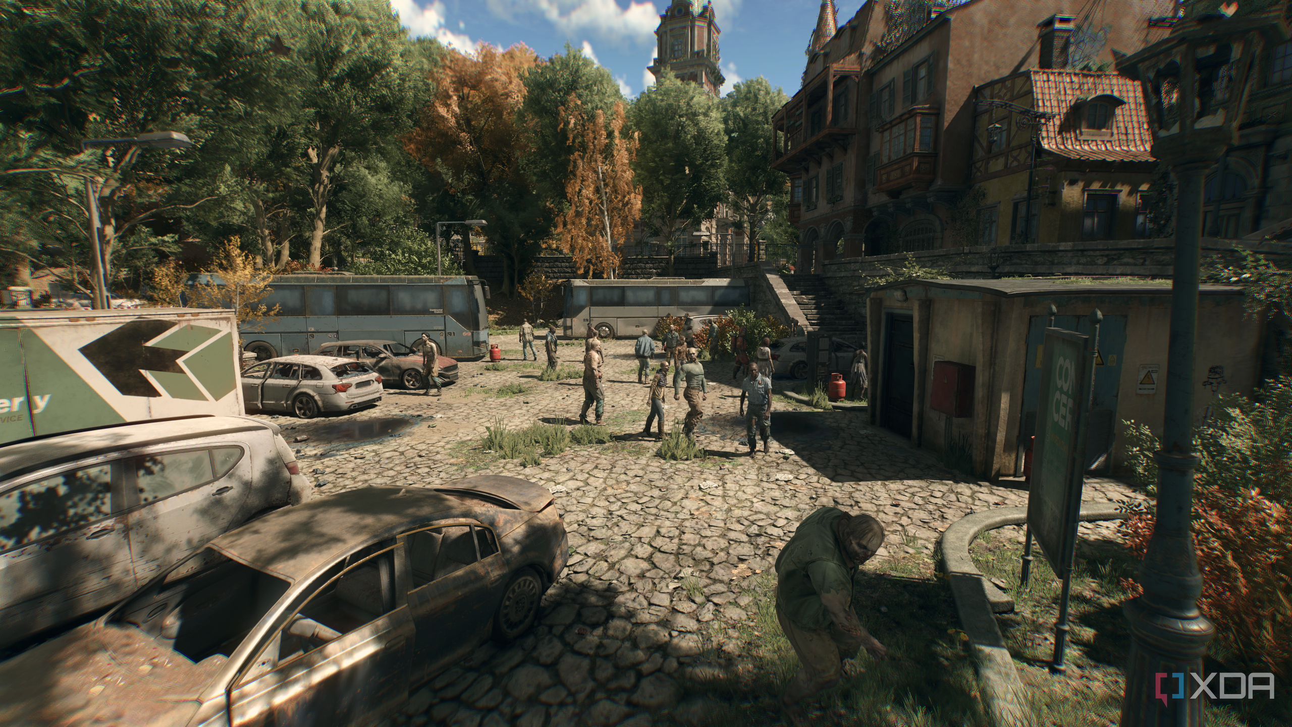 Dying Light: The Beast — a city area teeming with zombies.