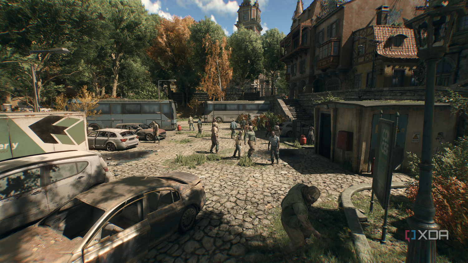 Dying Light: The Beast — a city area teeming with zombies.