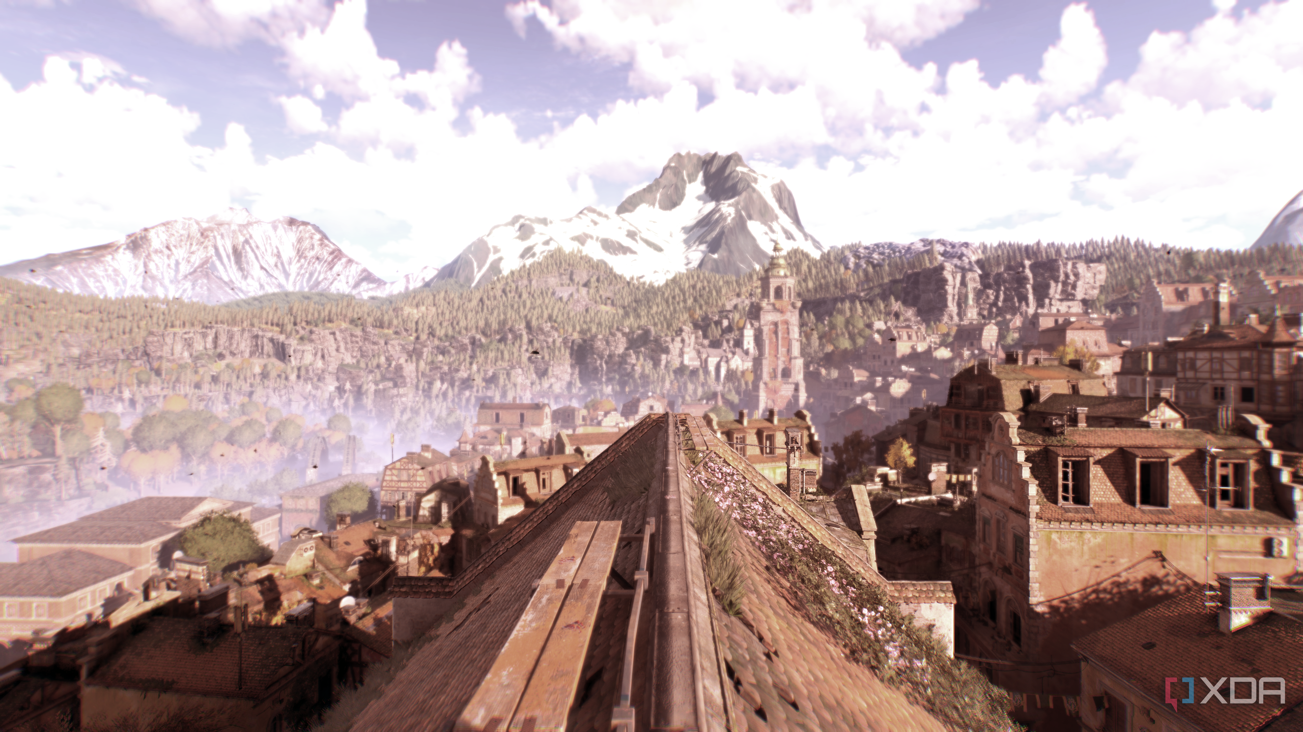 Roofs in Old Town in Castor Woods in Dying Light: The Beast.