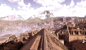 Roofs in Old Town in Castor Woods in Dying Light: The Beast.