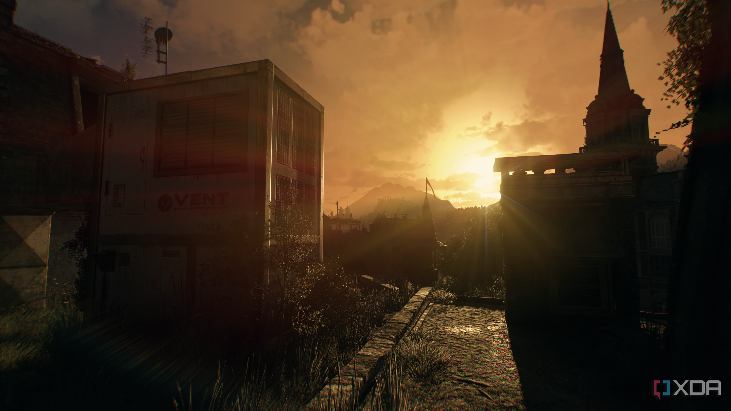 The sun setting in Dying Light: The Beast.