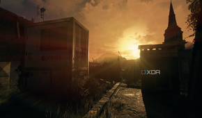 The sun setting in Dying Light: The Beast.