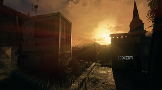 The sun setting in Dying Light: The Beast.