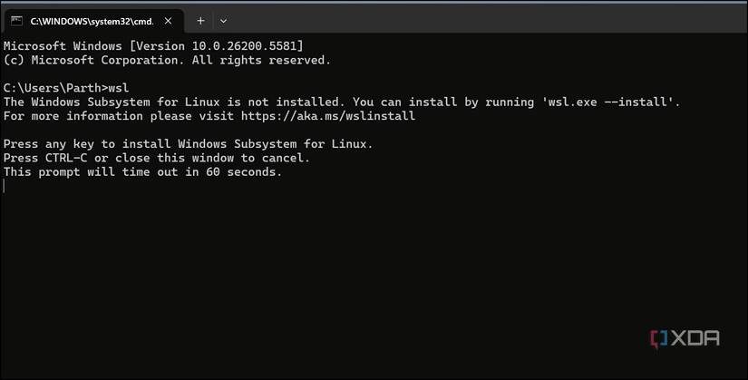Checking WSL status on Windows