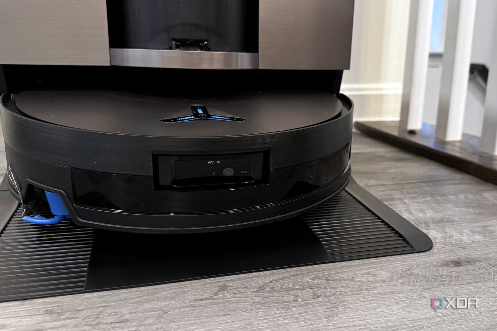 closeup of the front cameras on the ecovacs x11 robot vacuum 