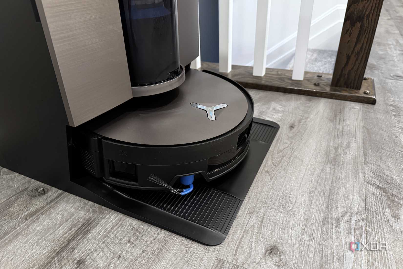 ecovacs x11 in dock charging seen from the left side