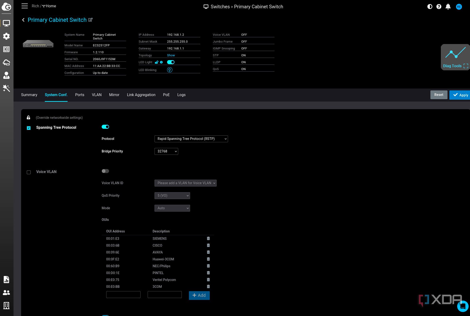 Managing switch on EnGenius Cloud