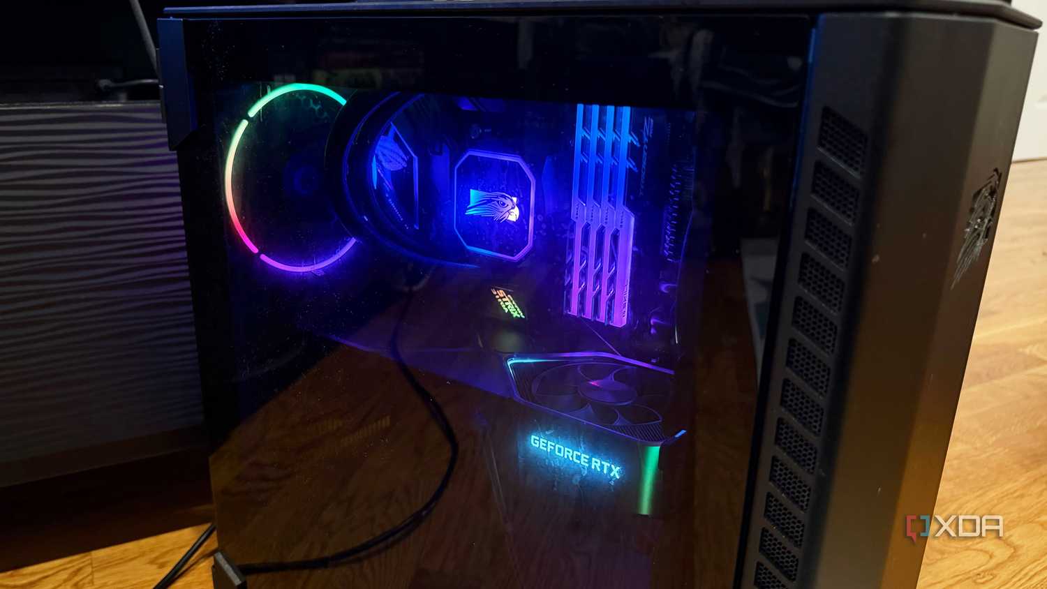 Side view of the Falcon Northwest Talon custom PC.